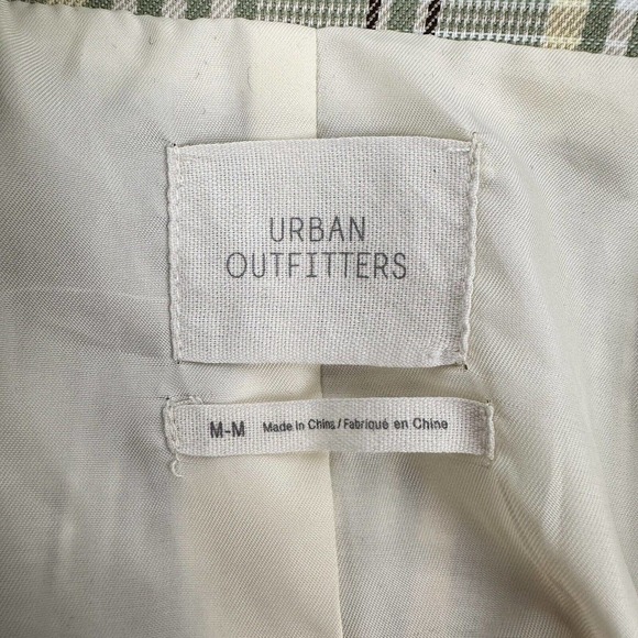 Urban Outfitters Womens Oversized Double Breasted Blazer Size Medium Plaid Green - Picture 8 of 14